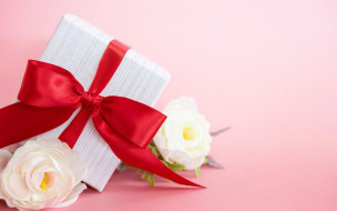 праздничные, подарки и коробочки, цветы, фон, подарок