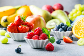 еда, фрукты,  ягоды, клубника, малина, груши