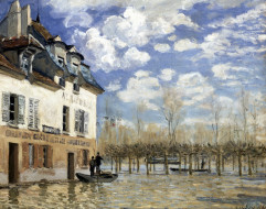 Boat in the Flood at Port-Marly     1920x1519 boat in the flood at port-marly, , alfred sisley, , , , , , , 