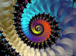 3д графика, фракталы , fractal, цвета, орнамент, спираль