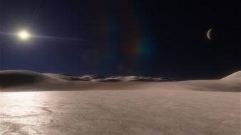 Плутон обои для рабочего стола 2133x1200 плутон, космос, планета, вселенная, поверхность, грунт, горизонт, пространство, пустыня, свечение, радуга, сияние, гало