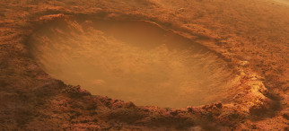 марс, космос, фотография, кратер, бесконечность, путь, вакуум, планета, вселенная, поверхность, грунт, камни, красная, горизонт, пространство, пустыня