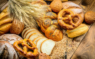 еда, хлеб,  выпечка, бретцели, булочки, зерна
