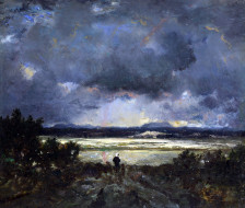 Sunset in the Auvergne Theodore Rousseau     1997x1697 sunset in the auvergne theodore rousseau, , , , , 