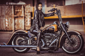 мотоциклы, мото с девушкой, custom, bike, chopper