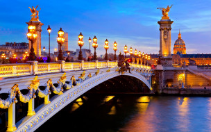 города, париж , франция, мост