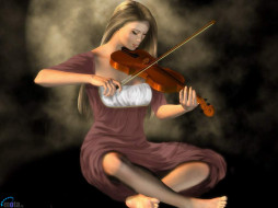 Girl with violin     1024x768 