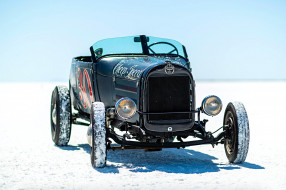 , custom classic car, bonnevile, lake