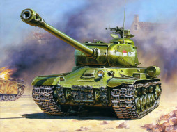 рисованное, армия, танк, ис-2