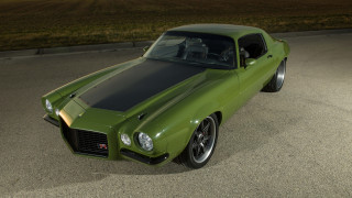      3200x1800 , camaro, chevrolet, 2012, green, front, 1970, side, grinch, ringbrothers