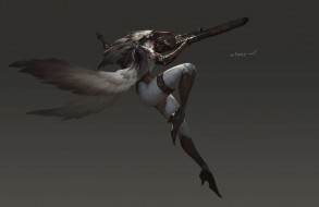 фэнтези, ангелы, девушка, оружие, крылья