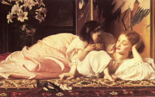 Mother And Child - Lord Frederic Leighton     2560x1605 mother and child - lord frederic leighton, , frederick leighton, , , 
