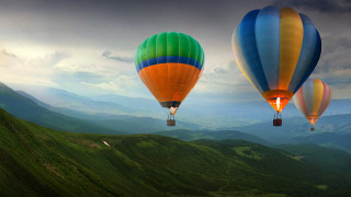 авиация, воздушные шары дирижабли, горы, воздушные, шары, полет