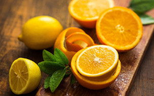 еда, цитрусы, апельсины, лимоны