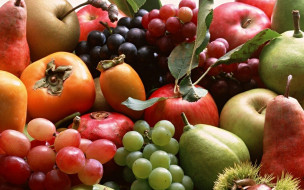 еда, фрукты,  ягоды, хурма, гранат, виноград, груши, яблоки