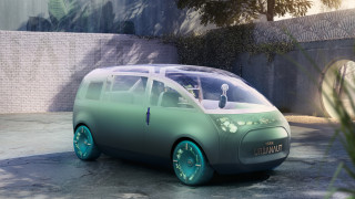 mini vision urbanaut, автомобили, mini, двор, микроавтобус, зеленый