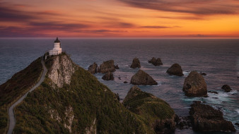nugget point lighthouse, new zealand, , , nugget, point, lighthouse, new, zealand