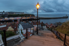 whitby, north yorkshire, england, города, - огни ночного города, north, yorkshire
