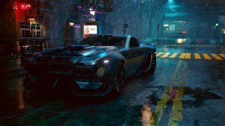 видео игры, cyberpunk 2077, машина, дождь, улица, город