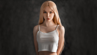      2400x1350 , , - ,  , girl, nipples, beautiful, model, blonde, tank, top