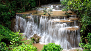 Huai Mae Khamin Waterfall,Thailand     2560x1440 huai mae khamin waterfall, thailand, , , huai, mae, khamin, waterfall