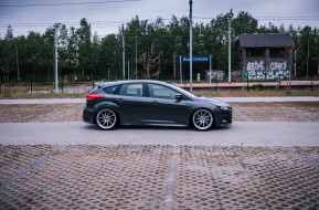 ford focus rs grey, , ford, focus, rs, grey, side, wheels, stance