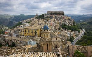 ragusa, cathedral of san giorgio, church of the souls of purgatory, sicily, italy, города, - католические соборы,  костелы,  аббатства, cathedral, of, san, giorgio, church, the, souls, purgatory