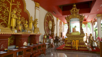 wat khunaram temple, thailand, интерьер, убранство,  роспись храма, wat, khunaram, temple