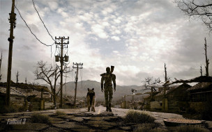 видео игры, fallout 3, мужчина, собака, улица, постапокалипсис