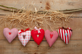 праздничные, день святого валентина,  сердечки,  любовь, солома, сердечки