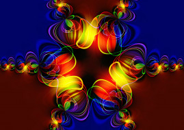 3д графика, фракталы , fractal, узор, цвета