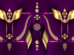 3 ,  , abstract, gold, design, pattern, purple, background