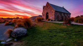 Church of the Good Shepherd,Lake Tekapo,New Zealand     1920x1080 church of the good shepherd, lake tekapo, new zealand, , -  ,  ,  , church, of, the, good, shepherd, lake, tekapo, new, zealand
