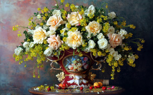 цветы, букеты,  композиции, ваза, букет, розы