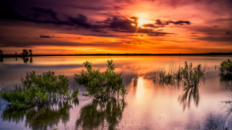 Sunset at Benbrook Lake,Texas обои для рабочего стола 1920x1080 sunset at benbrook lake, texas, природа, восходы, закаты, sunset, at, benbrook, lake