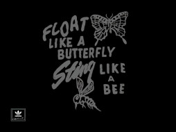 бренды, adidas, надпись, бабочка, пчела