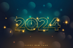 праздничные, векторная графика , новый год, огоньки, цифры, год, часы