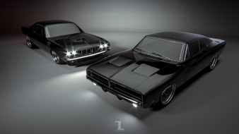 , 3, barracuda, dodge, charger, muscle, car, stance, widebody, american, classic, plymouth, cuda, dream