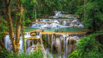 huay mae khamin waterfall, thailand, , , huay, mae, khamin, waterfall