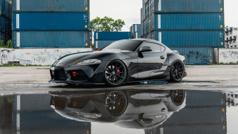 toyota supra a90, , toyota, black, water, side, supra, containers, a90