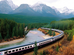 sightseeing, by, rail, bow, valley, banff, national, park, canada, , 