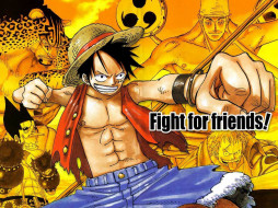 fight, for, friends, , one, piece, monkey, d, luffy
