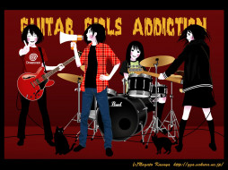      1600x1200 , guitar, girls, addiction