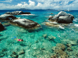Snorkeling the Baths British Virgin Islands обои для рабочего стола 1200x900 