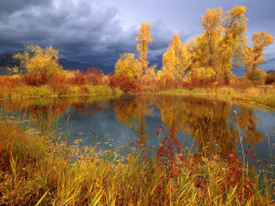 Storm Clouds over Peggy Pond Jackson Hole Wyoming     1600x1200 