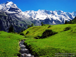 Switzerland Berner Oberland Murren Murrenbach     1024x768 