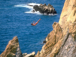 cliff, diver, acapulco, mexico, , 