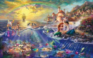 The Little Mermaid     2560x1600 the, little, mermaid, , thomas, kinkade, , , painting, , , , , , , 