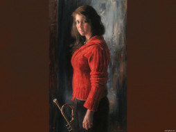 Arsen Kurbanov - Girl with Trumpet     1600x1200 arsen, kurbanov, girl, with, trumpet, , , 