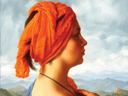 Arsen Kurbanov - Orange Turban (Detail)     1600x1200 arsen, kurbanov, orange, turban, detail, , , 